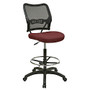Office Star&trade; Space Fabric Drafting Chair With Nylon Base, 51 inch;H x 21 1/4 inch;W x 25 1/2 inch;D, Icon Burgundy
