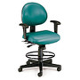 OFM 24-Hour Vinyl Computer Task Chair With Arms And Drafting Kit, Teal/Black