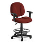 OFM Comfort Series Superchair Task Chair With Drafting Kit, Wine/Black