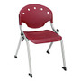 OFM Rico Student Stack Chair, 25 inch;H x 18 inch;D x 18 inch;W, Burgundy/Silver, Set Of 6