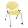 OFM Rico Student Stack Chair, 25 inch;H x 18 inch;D x 18 inch;W, Lemon Yellow/Silver, Set Of 6