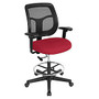 Raynor; Eurotech Apollo VDFT9800 Drafting Stool, 46 1/2 inch;H x 26 inch;W x 24 4/5 inch;D, Red Insight Real Red Fabric