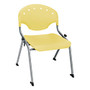 OFM Rico Student Stack Chair, 30 inch;H x 22 inch;D x 24 inch;W, Lemon Yellow/Silver, Set Of 6