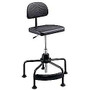 Safco; Task Master; Economy Industrial Chair With Footrest, 17 inch;-35 inch;H x 26 inch;W x 26 inch;D, Chrome/Black