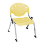 OFM Rico Student Stack Chairs, 12 inch; Seat Height, Lemon Yellow/Silver, Set Of 6