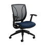 Global; Roma Mesh Mid-Back Chair, 38 inch;H x 25 1/2 inch;W x 23 1/2 inch;D, Blue Bayou/Black