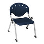 OFM Rico Student Stack Chairs, 12 inch; Seat Height, Navy/Silver, Set Of 6
