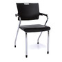 OFM Smart Series Stackable Chairs, Black/Chrome, Set Of 4
