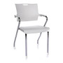 OFM Smart Series Stackable Chairs, White/Chrome, Set Of 4