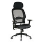 Office Star&trade; Professional Air Grid&trade; High-Back Chair With Headrest, 56 1/4 inch;H x 27 1/2 inch;W x 28 1/2 inch;D, Black Frame, Black Fabric
