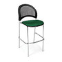 OFM Stars And Moon Caf&eacute;-Height Chairs, Forest Green/Chrome, Set Of 2