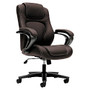 basyx by HON; High-Back Chair With Padded Arm Rests, Brown