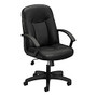 basyx by HON; HVL601 Leather High-Back Chair, Black