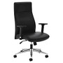 basyx by HON; Leather High-Back Chair, Black/Chrome