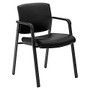 basyx by HON; Leather Mid-Back Chair, Black