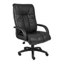 Boss Italian Leather High-Back Chair, Black