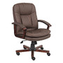 Boss LeatherPlus/Fabric/Wood Chair, Versailles Cherry/Brown