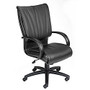 Boss Office Products Bonded Leather Executive High-Back Chair, 47 1/2 inch;H x 27 inch;W x 27 inch;D, Black
