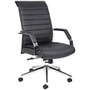 Boss Office Products High-Back Executive Chair, 43 1/2 inch;H x 27 1/2 inch;W x 32 inch;D, Chrome/Black Vinyl