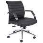 Boss Office Products Mid-Back Executive Chair, 38 inch;H x 27 1/2 inch;W x 30 inch;D, Chrome/Black Vinyl