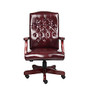 Boss Office Products Traditional High-Back Executive Chair, 47 inch;H x 27 inch;W x 28 inch;D, Mahogany Frame, Burgundy Vinyl