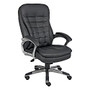 Boss Vinyl High-Back Chair, Black/Pewter