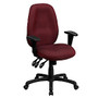 Flash Furniture Fabric High-Back Multifunctional Swivel Chair, Burgundy/Black