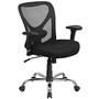 Flash Furniture HERCULES Mesh Mid-Back Task Chair, Black