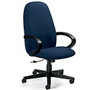 Global; Enterprise; High-Back Tilter Fabric Chair, 45 inch;H x 24 1/2 inch;W x 27 inch;D, Black Frame, Navy Fabric