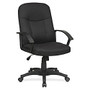 Lorell Executive Fabric Mid-Back Chair - Fabric Black Seat - Fabric Black Back - Black Frame - 5-star Base - 20.50 inch; Seat Width x 20 inch; Seat Depth - 26.3 inch; Width x 27.5 inch; Depth x 38.5 inch; Height