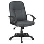Lorell Executive Fabric Mid-Back Chair - Fabric Gray Seat - Fabric Gray Back - Black Frame - 5-star Base - 20.50 inch; Seat Width x 20 inch; Seat Depth - 26.3 inch; Width x 27.5 inch; Depth x 38.5 inch; Height