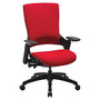 Lorell; Multifunction Fabric High-Back Chair, Red/Black