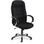 Lorell&trade; Airseat Series Executive High-Back Fabric Chair, 47-50 inch;H x 30 1/2 inch;W x 25 1/2 inch;D, Black Frame, Black