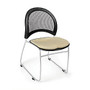 OFM Stars And Moon Stack Chairs, Khaki/Chrome, Set Of 4