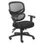 Lorell&trade; Mesh-Back Fabric High-Back Chair, Black