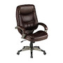 Lorell&trade; Westlake Series Executive High-Back Leather Chair, 47 1/2 inch;H x 26 1/2 inch;W x 28 1/2 inch;D, Saddle/Champagne