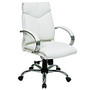 Office Star; Pro-Line&trade; II Deluxe Mid-Back Leather Chair, 37 3/4 inch;H x 25 1/4 inch;W x 27 inch;D, White