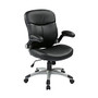 Office Star; WorkSmart Eco Leather Executive Mid-Back Chair, Black/Silver