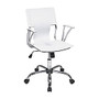 Office Star&trade; Ave Six Dorado Faux Leather Office Chair, White/Chrome