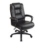 Office Star&trade; Deluxe High-Back Leather Chair, 48 inch;H x 26 1/2 inch;W x 31 1/2 inch;D, Black
