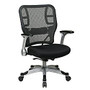 Office Star&trade; Deluxe R2 SpaceGrid; Fabric Executive Chair, 44 inch;H x 27 1/2 inch;W x 25 1/4 inch;D, Black