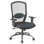 Office Star&trade; Screen-Back Mesh Chair With Titanium-Finish Base, 45 1/2 inch;H x 28 inch;W x 23 inch;D, Titanium/Black Frame, Black Fabric