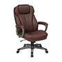 Office Star&trade; Work Smart Eco Leather High-Back Chair, Wine
