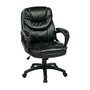 Office Star&trade; Work Smart&trade; Faux Leather High-Back Chair, Black/Black