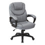 Office Star&trade; Work Smart&trade; Faux Leather High-Back Chair, Charcoal/Black