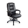 Office Star&trade; WorkSmart Deluxe Executive Leather High-Back Chair, 46 1/4 inch;H x 26 1/2 inch;W x 31 1/2 inch;D, Black Frame, Black Leather