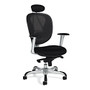 Offices To Go&trade; High-Back Chair, Mesh Back, 47 inch;H x 25 inch;W x 26 inch;D, Black/Aluminum