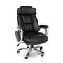OFM ORO Series Leather High-Back Tablet Chair, Black/Silver