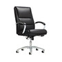 Realspace; Morgan High-Back Bonded Leather Chair, Black/Chrome