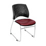 OFM Stars Series Stack Chair, Vinyl, 32 1/4 inch;H x 21 3/4 inch;W x 22 inch;D, Burgundy/Gray, Set Of 4